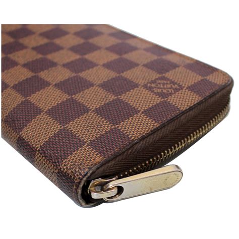 louis vuitton zippy zip around wallet with damier ebene canvas